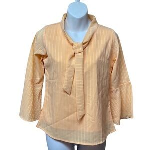 NWT - Peach Bell Sleeve Henny Blouse with Tie Front - Women's Medium